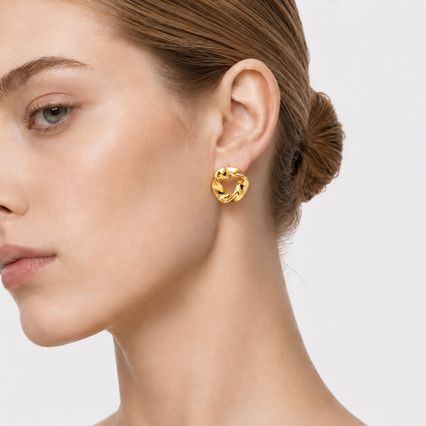 MELROSE GOLD KNOT STUD EARRINGS-400058P