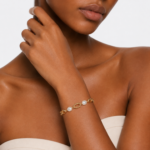 CATALINA PEARL LINK CHAIN BRACELET