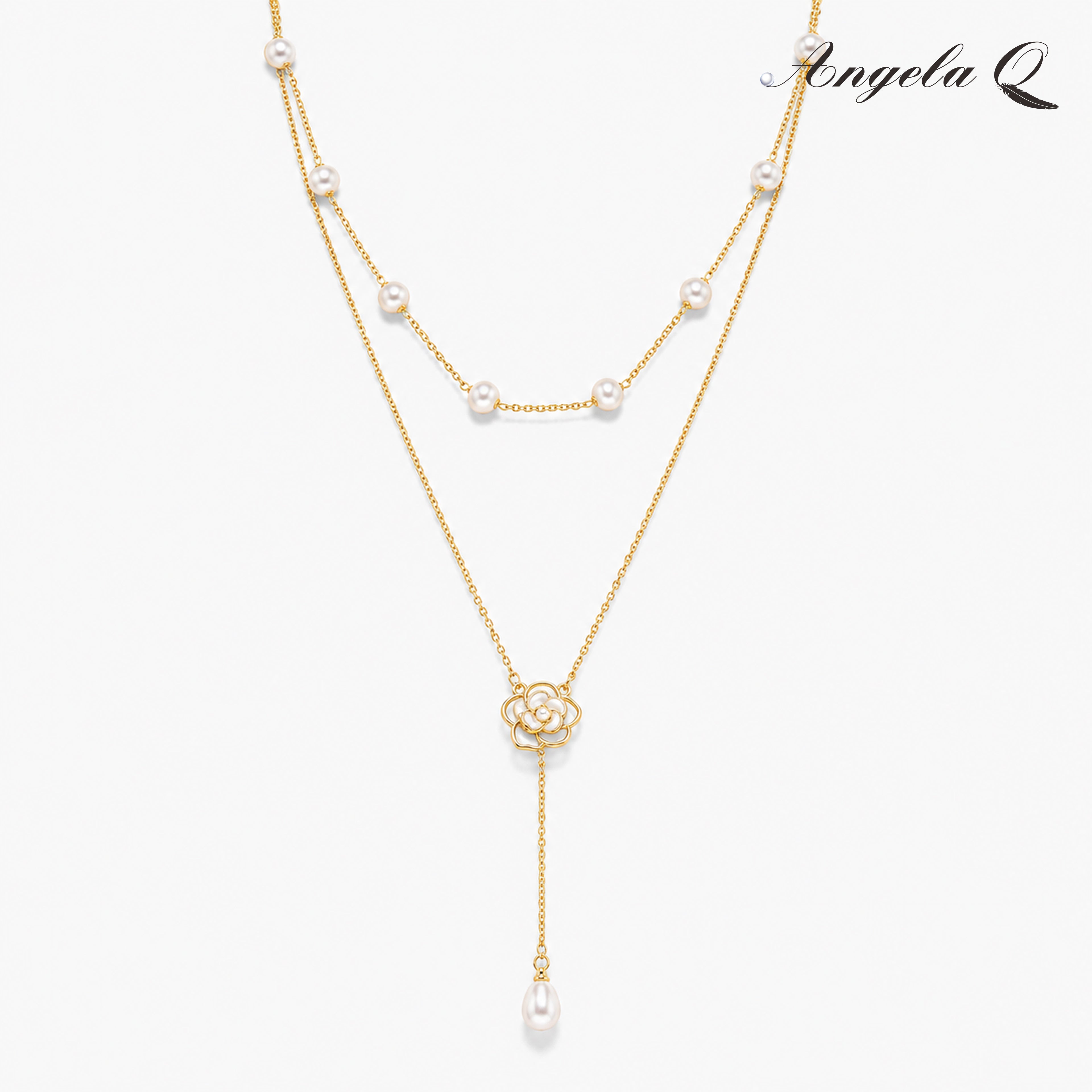 CAPRI - LAYERED PEARL DROP NECKLACE
