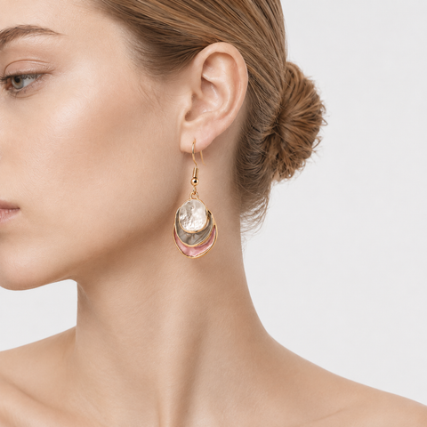 ROSE COVE BLUSH SHELL DROP EARRINGS-400053N