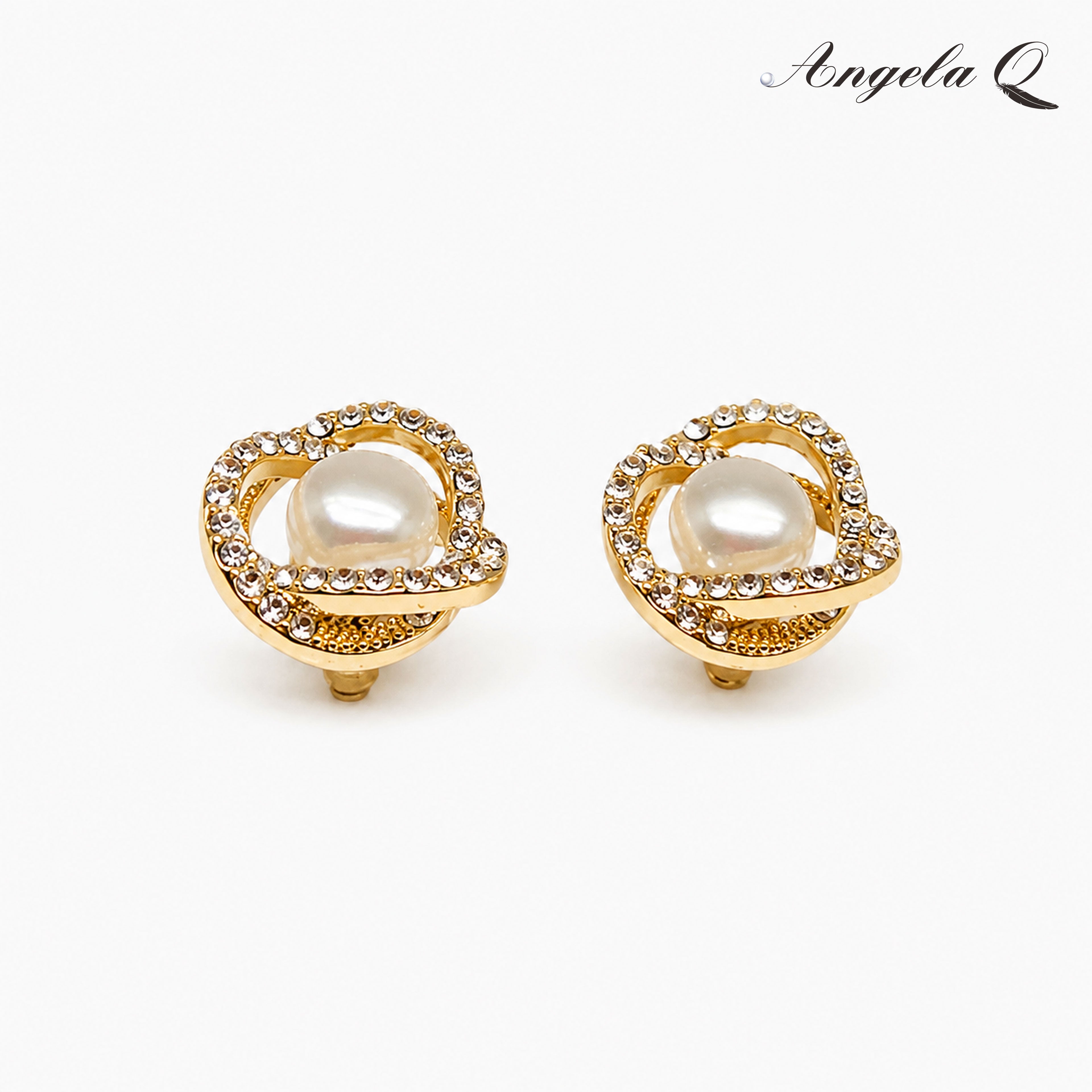 NEWPORT - CZ HALO PEARL STUD EARRINGS