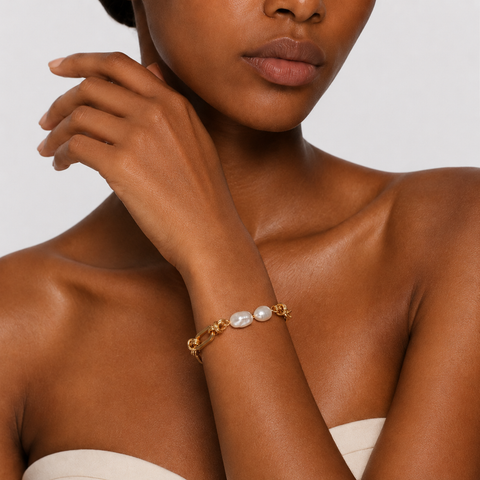 GOLDEN COAST PEARL STATION LINK BRACELET-200033T
