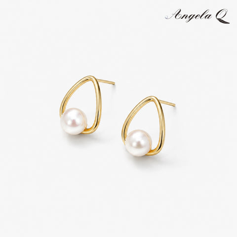 OCEANSIDE - PEARL TEARDROP STUD EARRINGS