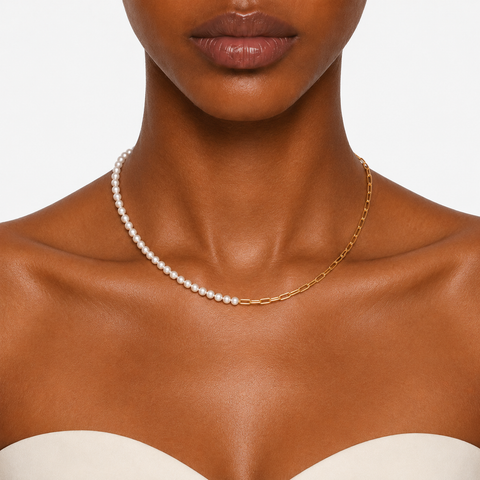 Style Artificial Gemstone Chain Necklace