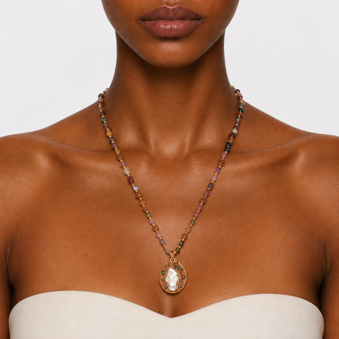 BIG SUR STATEMENT BAROQUE PEARL PENDANT NECKLACE-100041N