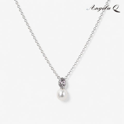 OCEANSIDE - CZ PEARL DROP NECKLACE
