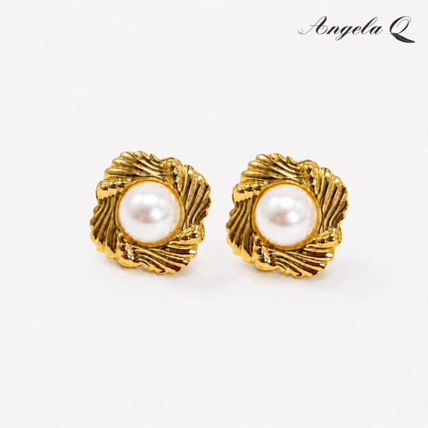 MONTECITO - ROPE PEARL STUD EARRINGS