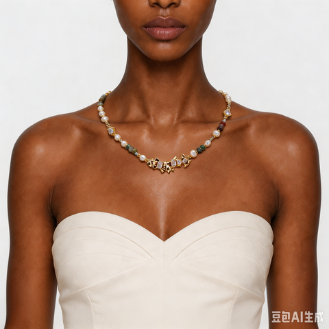 PACIFICA TURQUOISE PEARL BEADED NECKLACE-100040T