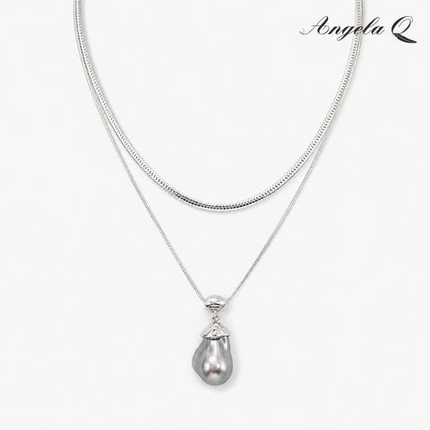 SILVER COVE - LAYERED DROP NECKLACE