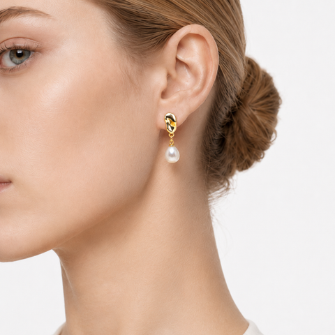MONTECITO Drop Shape Artificial Gemstone Pearl Drop Earrings-400045L