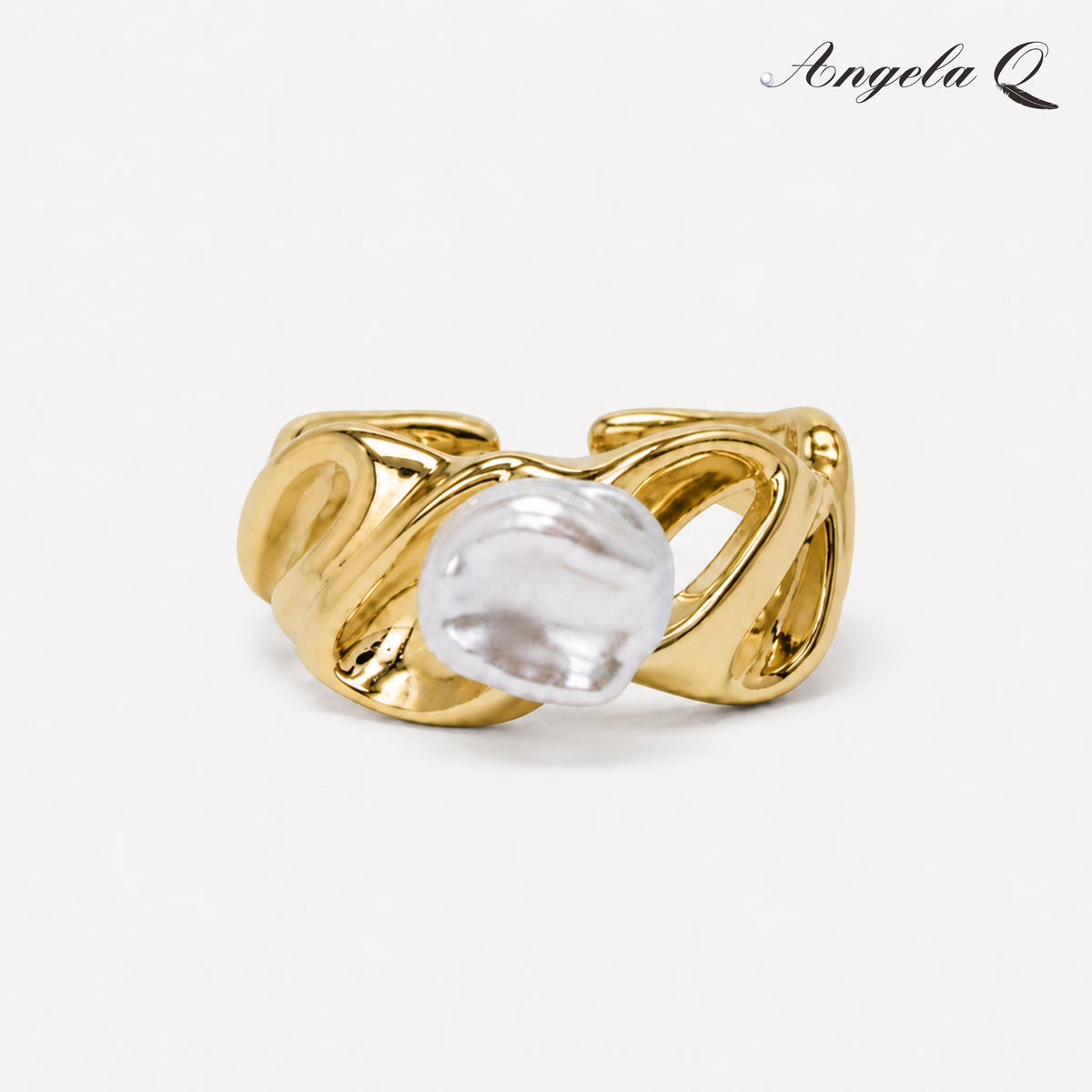 MALIBU WAVE PEARL OPEN RING