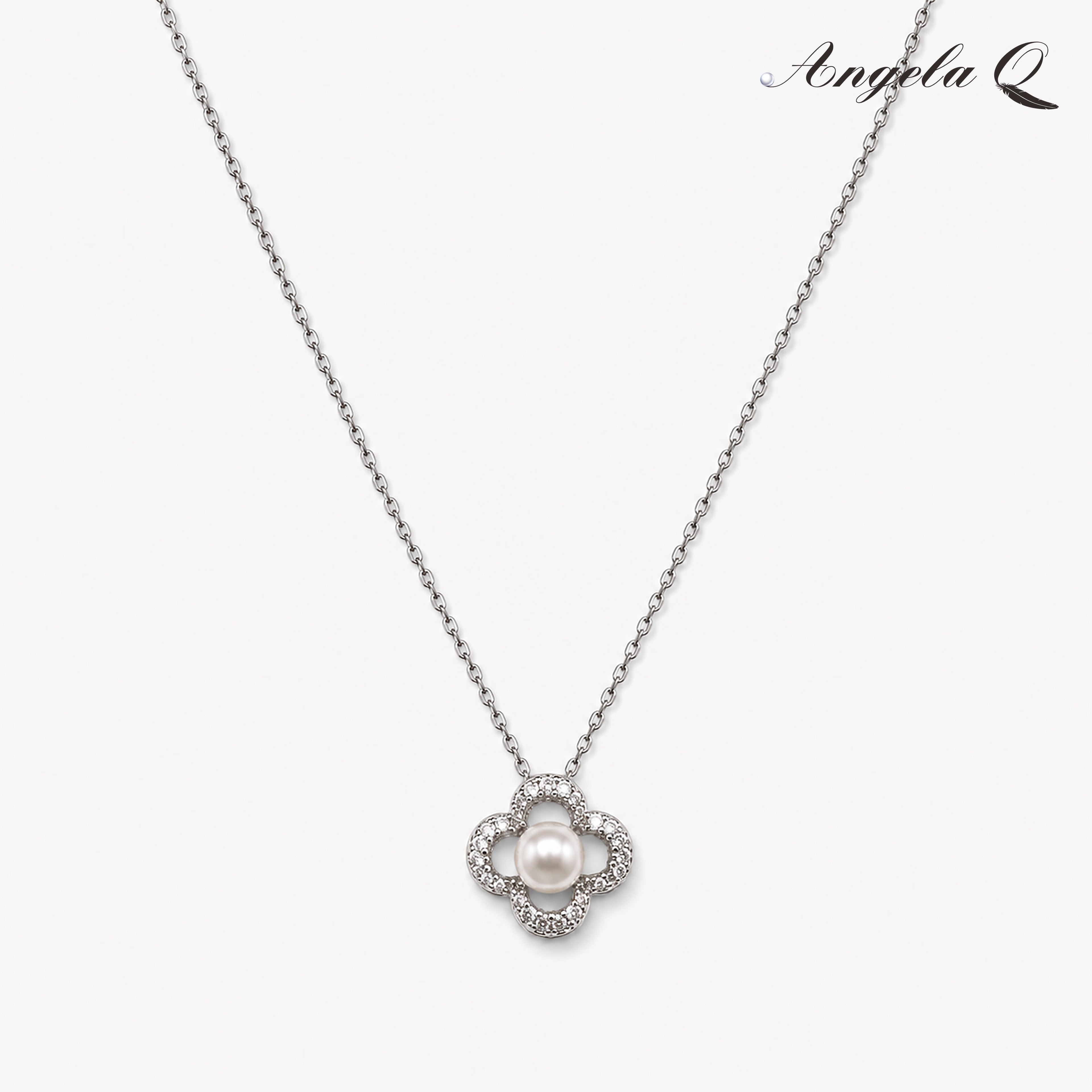 SILVER COVE - CZ FLORAL DROP NECKLACE