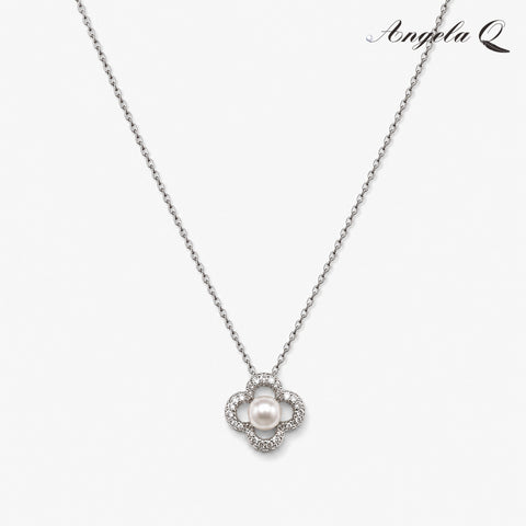 SILVER COVE - CZ FLORAL DROP NECKLACE