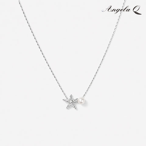 CARMEL BOW - PEARL CHARM NECKLACE