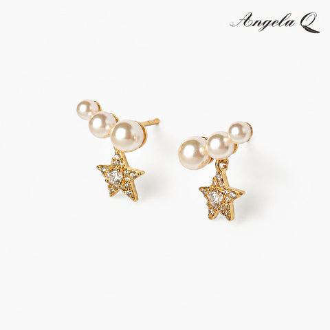 VENICE STAR - PEARL CHARM EARRINGS