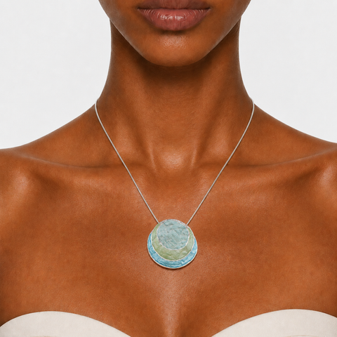 AVALON AQUA SHELL PENDANT NECKLACE-100042N