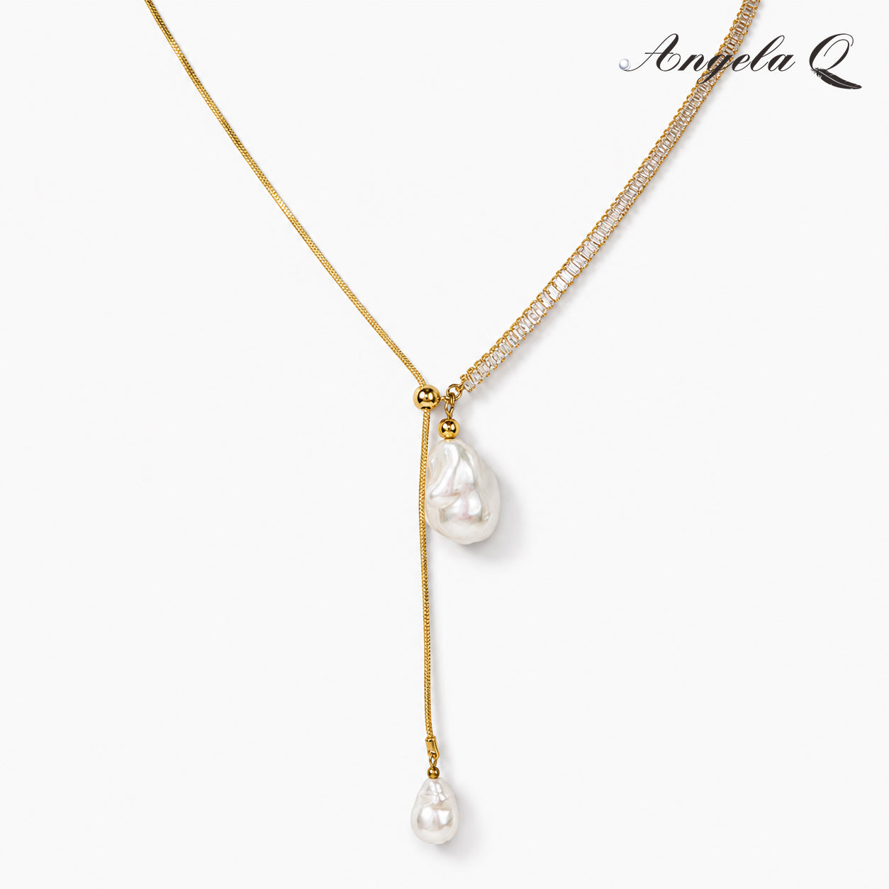 SUNSET COVE - DOUBLE PEARL DROP NECKLAC