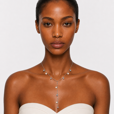 TIDE LINE - PEARL DROP STATION NECKLACE