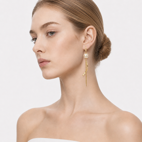 GOLDEN TIDE - PEARL TASSEL EARRINGS
