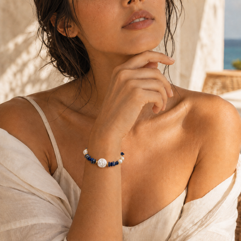 CAPRI - LAPIS AND PEARL BRACELET