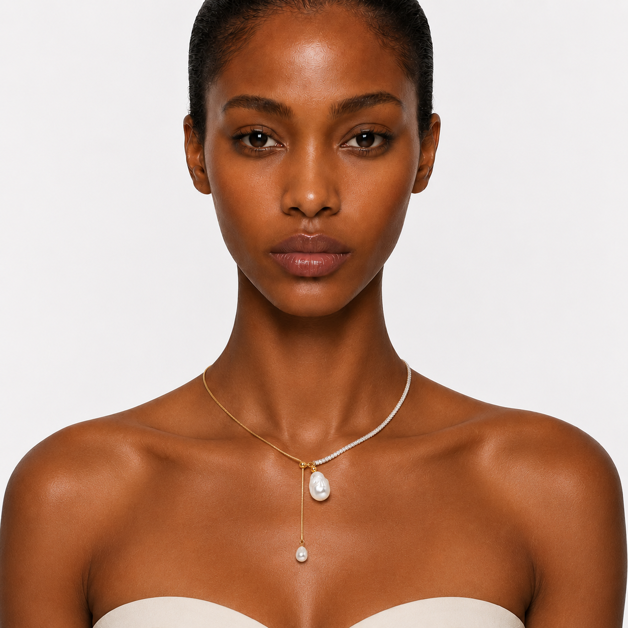 SUNSET COVE - DOUBLE PEARL DROP NECKLAC