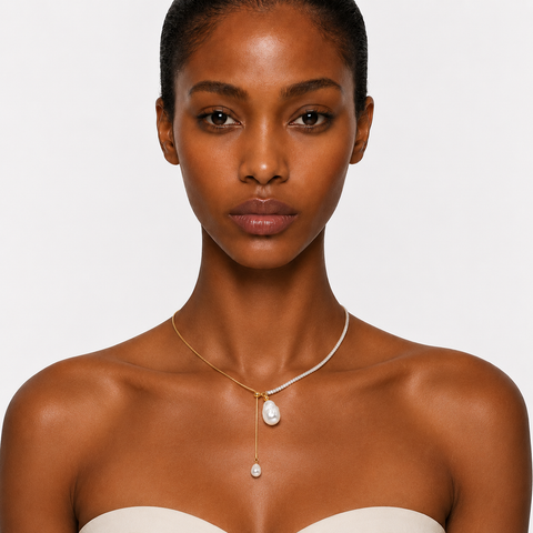 SUNSET COVE - DOUBLE PEARL DROP NECKLAC