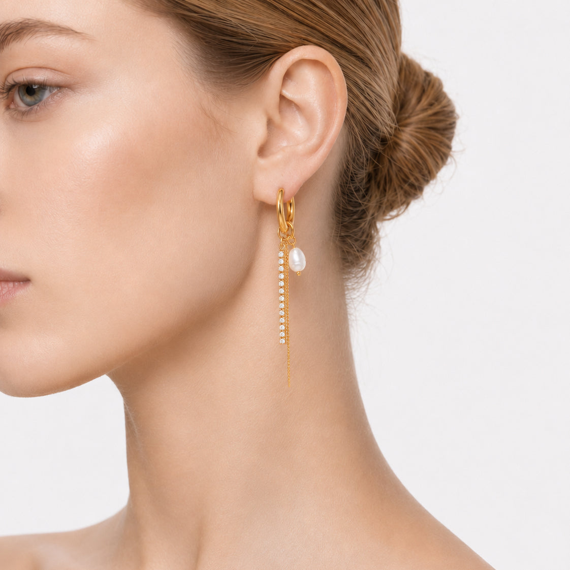 MONTEREY BAROQUE PEARL STUD EARRINGS-400018N