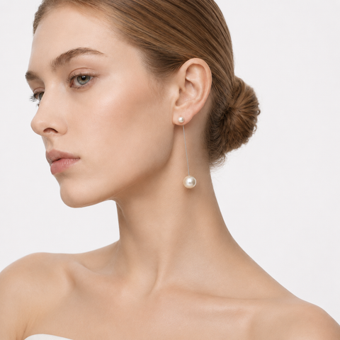PALOMA - LONG PEARL BAR EARRINGS