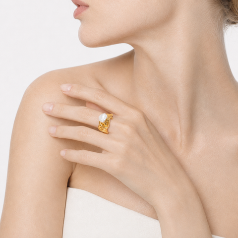 MALIBU WAVE PEARL OPEN RING