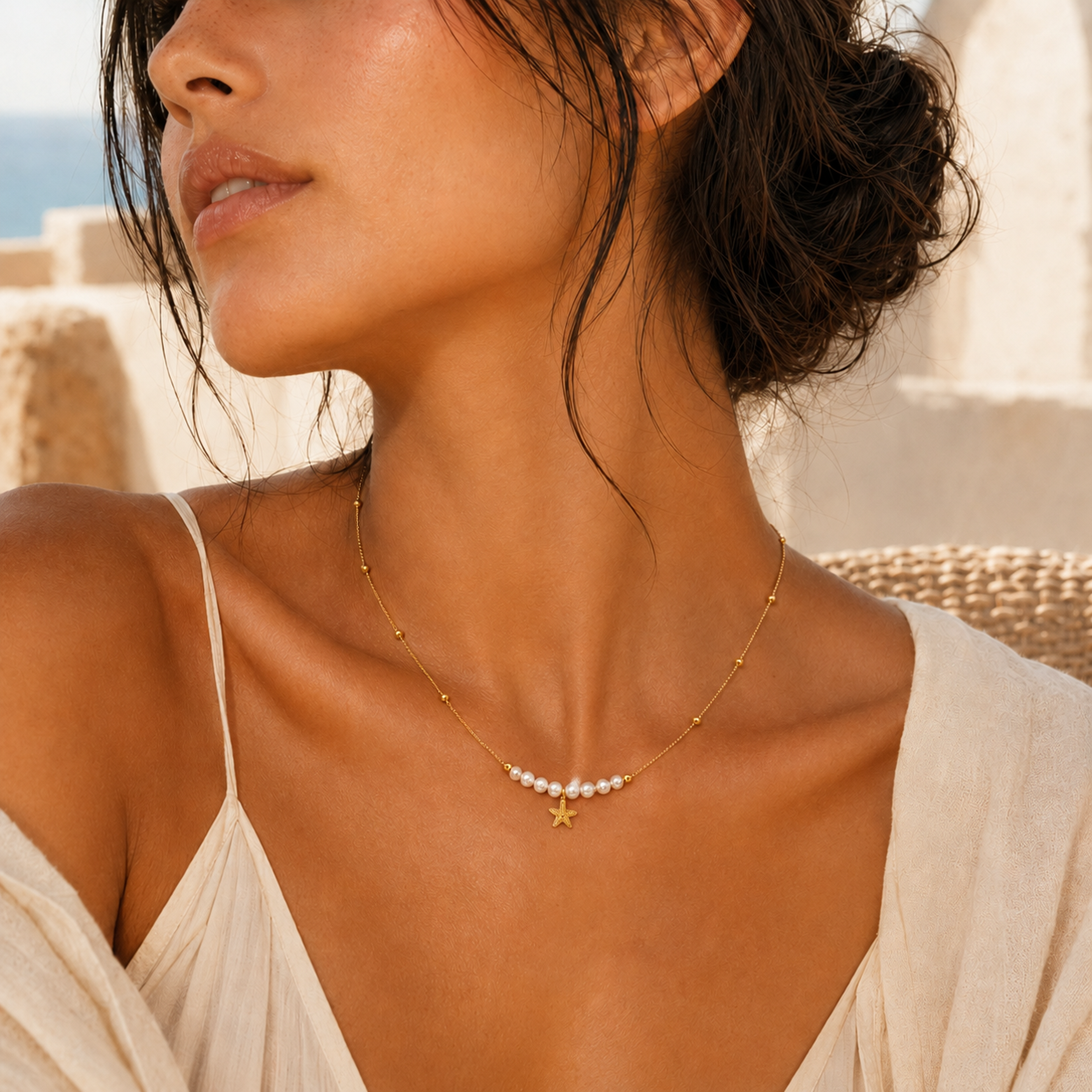 CAPRI - LAPIS AND PEARL NECKLACE