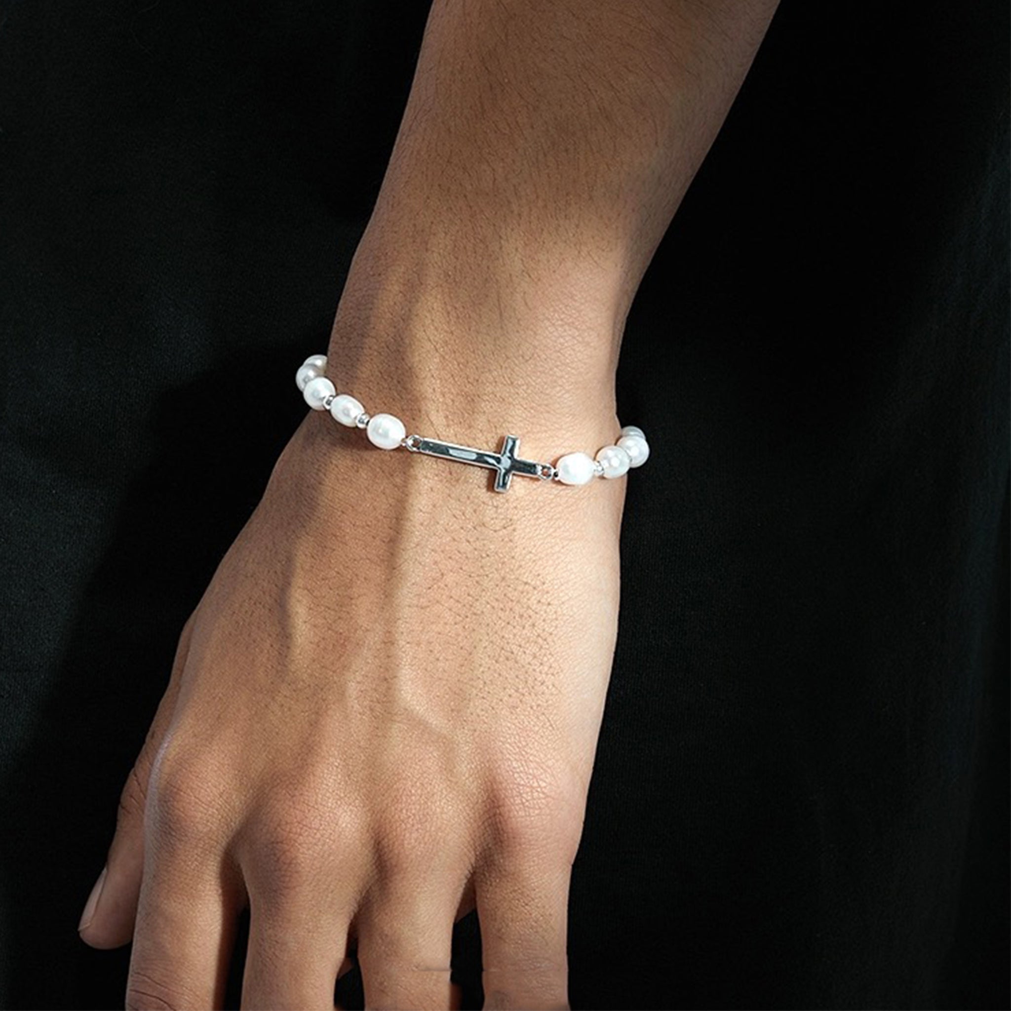 Pearl Cross Bracelet