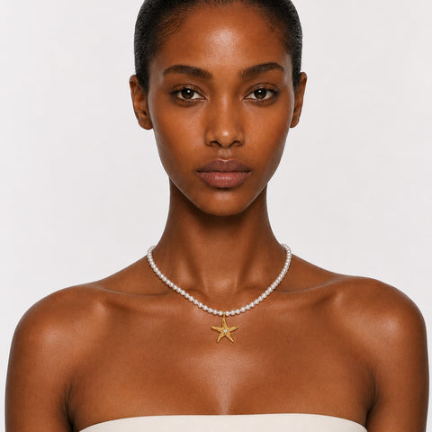 VENICE STAR - PEARL CHOKER NECKLACE