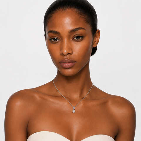 OCEANSIDE - CZ PEARL DROP NECKLACE