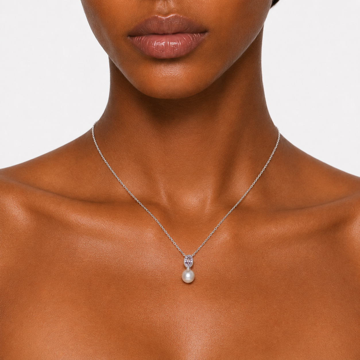 OCEANSIDE - CZ PEARL DROP NECKLACE