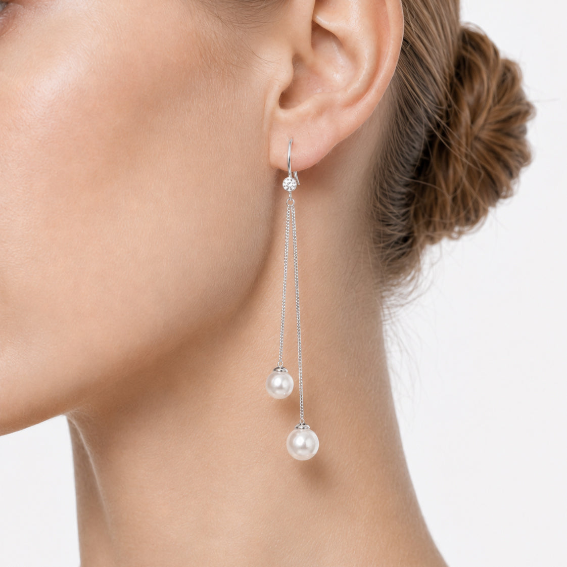 OCEANSIDE - DOUBLE PEARL CHAIN EARRINGS