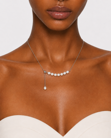 MARINA - PEARL BAR DROP NECKLACE