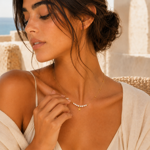 CAPRI - LAPIS AND PEARL NECKLACE
