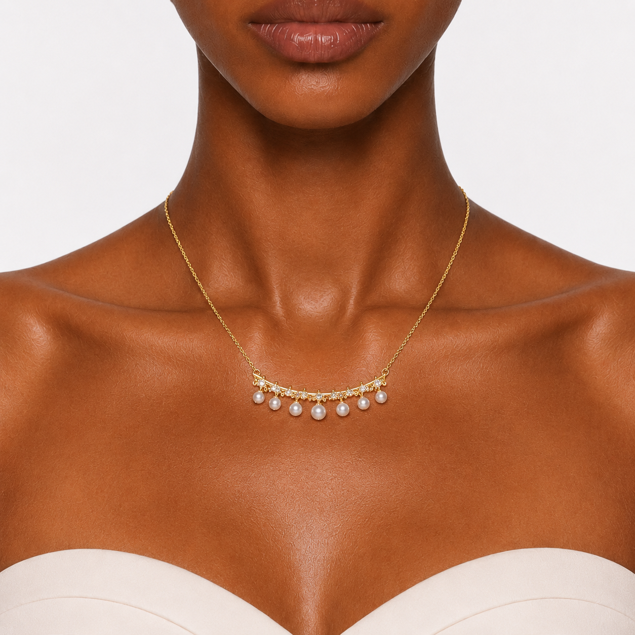 CATALINA - PEARL FRINGE NECKLACE