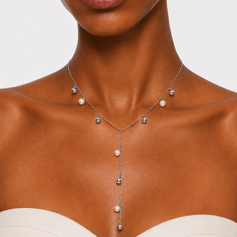 TIDE LINE - PEARL DROP STATION NECKLACE