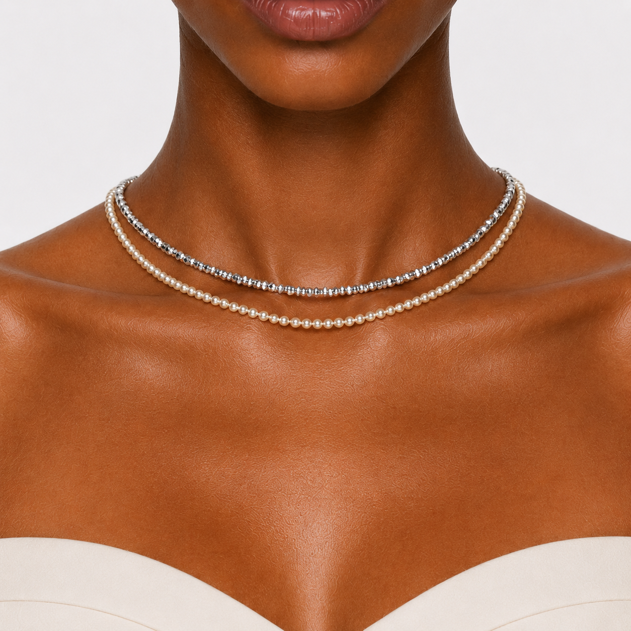 MONTECITO - DOUBLE STRAND PEARL CHOKER