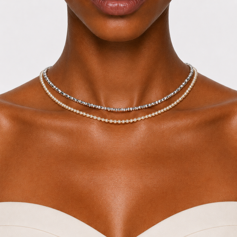 MONTECITO - DOUBLE STRAND PEARL CHOKER