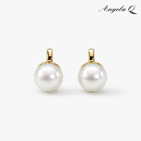 18-Carat Artificial Gemstone Seaside Pearl Drop Earrings, Drop Shape, Single Pair -400040P