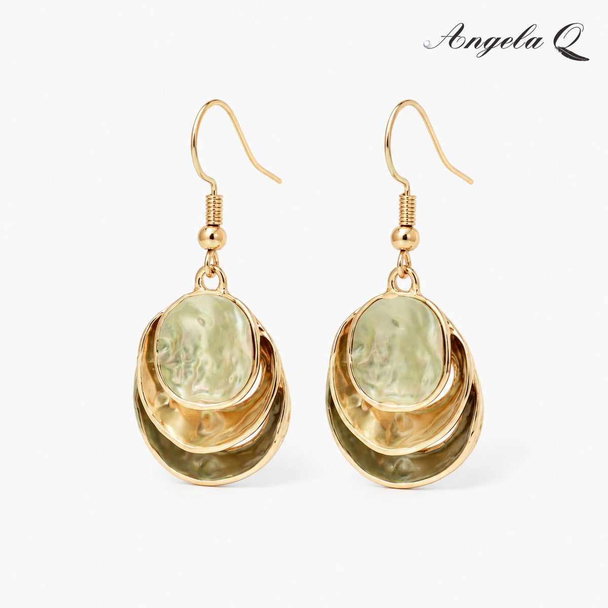 GOLDEN COVE HONEY SHELL DROP EARRINGS-400054N