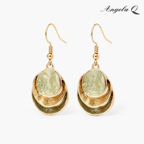GOLDEN COVE HONEY SHELL DROP EARRINGS-400054N