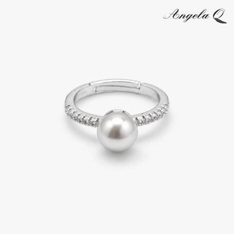 PEBBLE BEACH PEARL TEXTURED SILVER RING-300019P