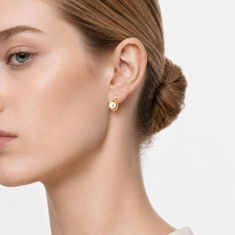 MARINA PEARL SWIRL STUD EARRINGS-400059P