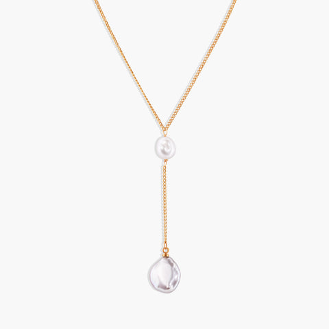 PEARL PLUNGE BAROQUE DROP NECKLACE