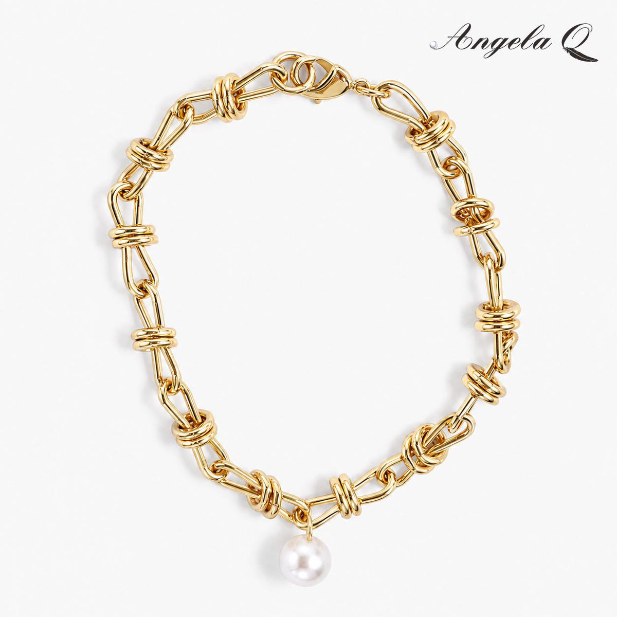 Classic Unisex Laguna Drop Pearl Chain Bracelet - Artificial Gemstone Jewelry Accessory for Casual Wear-200027T
