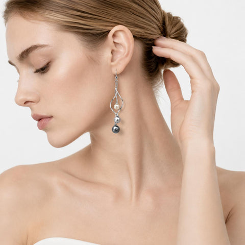PACIFIC DROP - DOUBLE PEARL EARRINGS