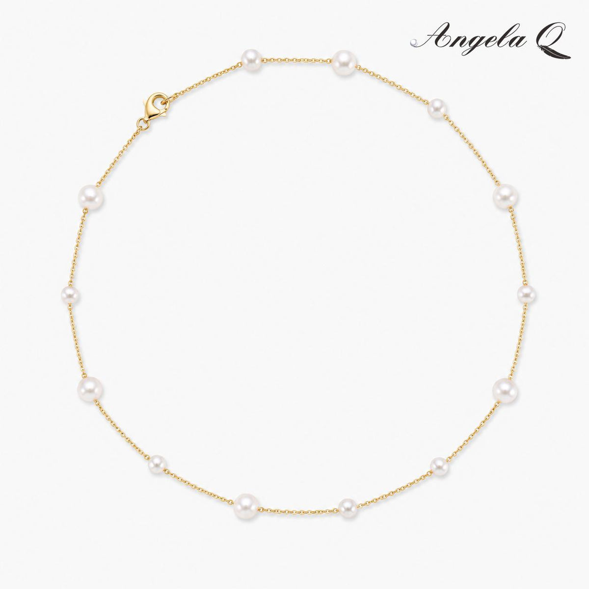 MONTECITO - DAINTY PEARL STATION NECKLACE-100029Q
